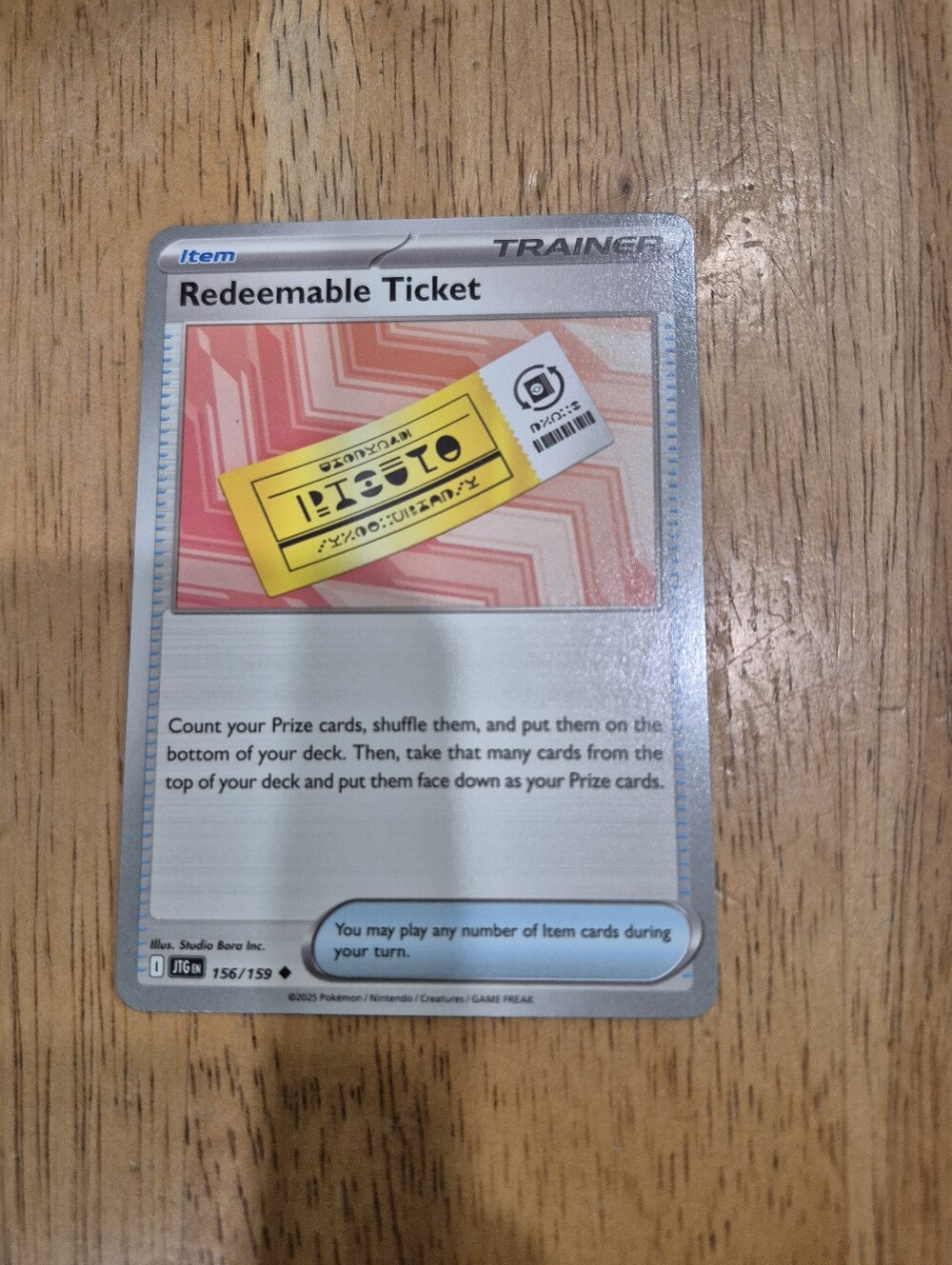 QTY 2 Redeemable Ticket Pokémon TCG Trainer Item Card